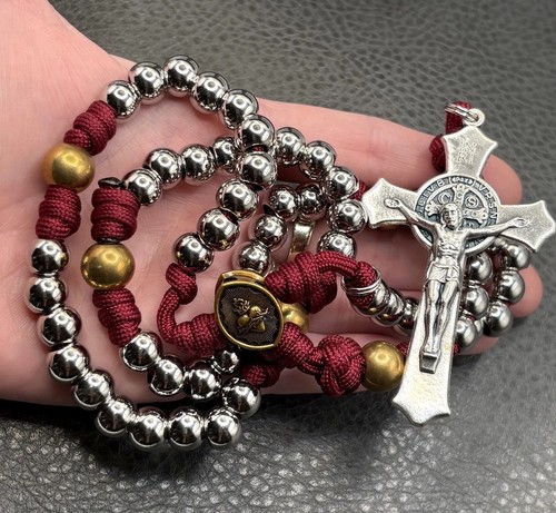 Paracord rosary necklace - paracord,