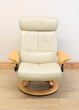 Ekornes Stressless Pegasus Ivory Leather Recliner Armchair / Chair