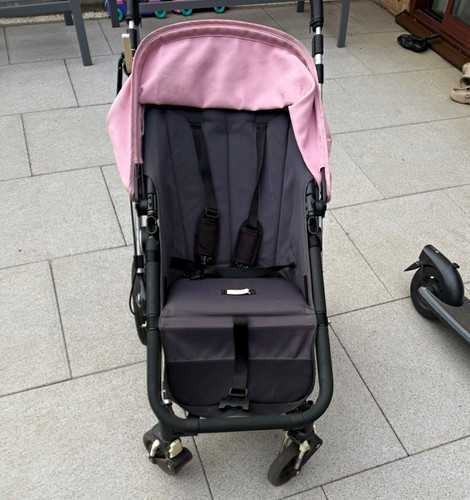 Pink grey single pushchair - grey,