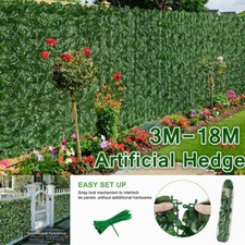 Artificial Wall Hedge Privacy Screens Fence Panel Faux Leaf Grass Mat Yard Decor