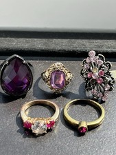 Lot of 5 Vintage Costume Rings
