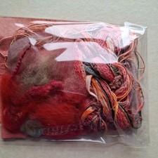Texture Embroidery Pack - CORAL  MIX: THREADS/WOOL FIBRES/PAPER SAMPLES