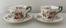 George Jones Crescent China Set Of 2 Tea Cups And Saucers