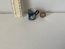 RARE VINTAGE WEDGWOOD ENGLAND DARK BLUE JASPER  DIP  MINIATURE MUG TANKARD