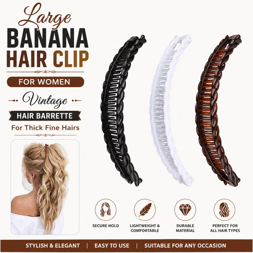 Large banana hair clip for - large,