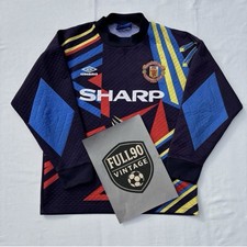 Manchester United 1992-94 Goalkeeper Shirt|Umbro S|Schmeichel #1|SHARP Sponsor