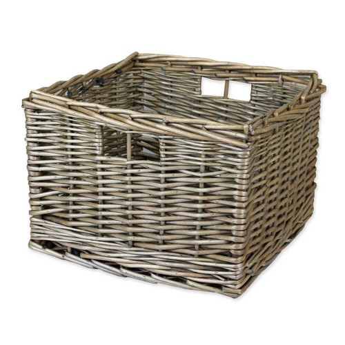 Square wicker storage basket - wicker,
