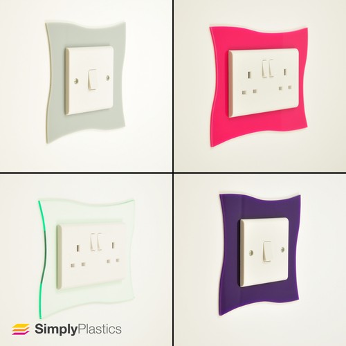 Wavey light switch surrounds - light,