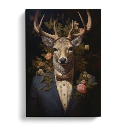 Stag baroque canvas wall - stag,