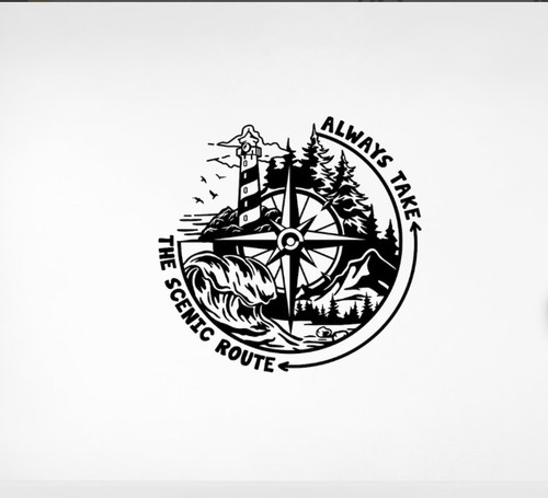 Large compass sticker - x,