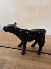 Calf Figurine Ceramic Black