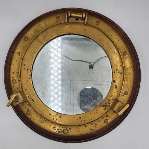 Antique brass porthole - antique,