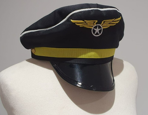 Airline pilot black and gold - black,