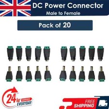 20pcs 12V DC Male Female Power Connector Adapter Plug Jack Socket For CCTV Cable