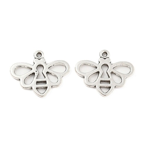 Tibetan silver charms bee - silver,