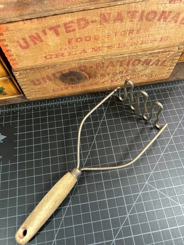 Vintage potato masher wood - potato,