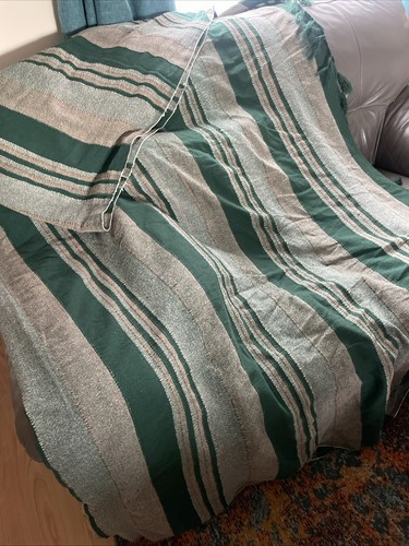 Tassseled green gold - and, beige
