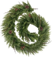 Christmas Garland for Fireplace Stair Table Door, Real Touch Cedar Cypress