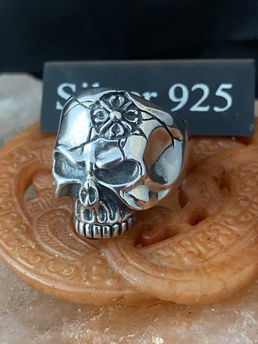 Solid silver skull ring - ,