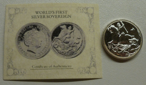 World first silver sovereign - world's,