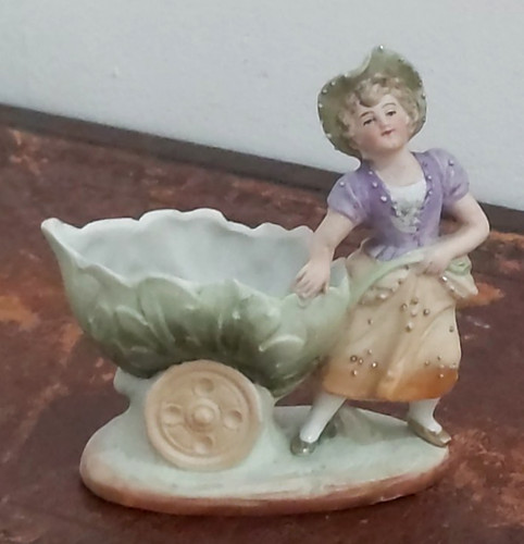 Antique bisque figure vase - bisque, /