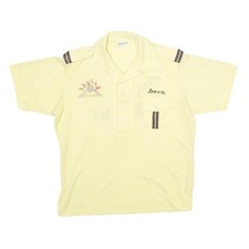 KING LOUIE Mens Yellow Short Sleeve Plain M Custom Embroidered Pocket Bowling