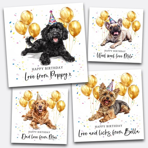 Dog birthday card - dog,