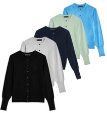 M&S Cardigan Short Knitted Cardi Jumper Button Up Ladies Sweater Comfy Layer Top