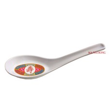 Chinese Melamine Soup Spoon - Red Longevity Lucky Pattern