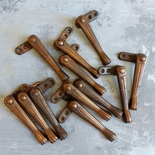 12 x Vintage Art Deco Coppered Cast Iron WAH Stair Clips / Carpet Runner Grips