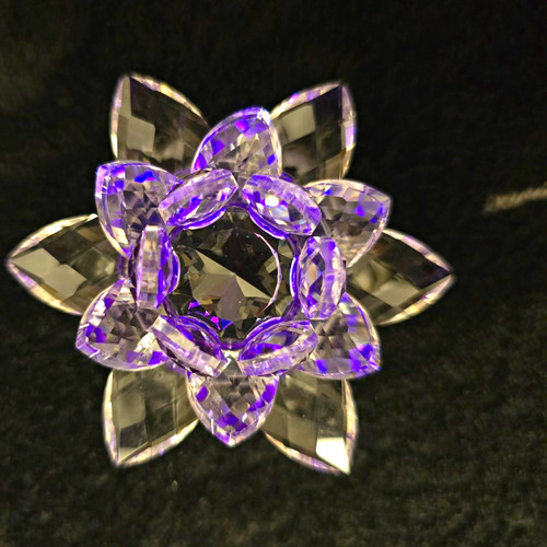 Clear purple crystal lotus - clear,