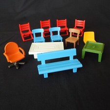 Playmobil Chairs & Tables Inc Red Folding Blue Bench Swivel