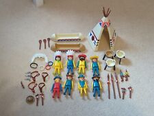 PLAYMOBIL Vintage Western Cowboys Indians Mexicans, Teepee/Wigwam Canoe,  BUNDLE