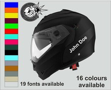 2 Personalised Name Stickers Motorbike Helmet Vinyl Decals Bike Crash Helmet 