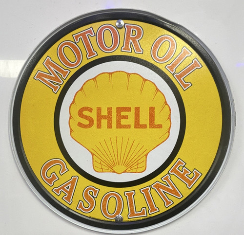 Shell motor oil gasoline - shell, round
