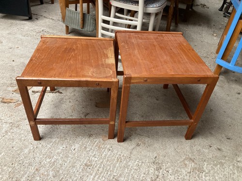 Teak veneer nest tables 2 - ,