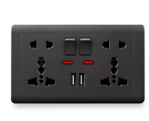 Double 13a wall plug - wall, 2