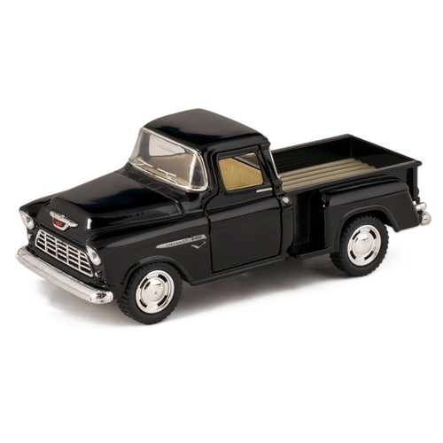 Black 1955 chevy stepside - black,