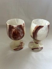 Set Of Two Banded Onyx Carved