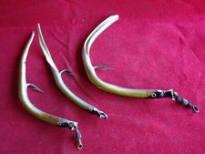 3X VERY GOOD VINTAGE EARLY 20TH CENTURY RUBBER SAND EEL LURES