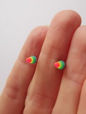 Sterling Silver Rainbow Cone Stud Earrings *No Backs* R6M