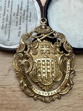 Rare Early Victorian Silver Gilt Arms of Westminster Magistrates Badge 1844.