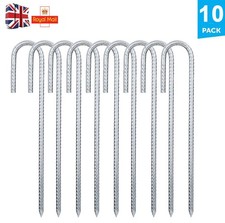 10Pcs Heavy Duty Galvanised Garden Ground Stakes Gazebo Football Nets Tent Pegs