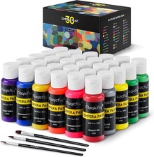 Kids Paint, 30 Colors/ 60 ml Washable Tempera Paints for Kids, Non-toxic Poster