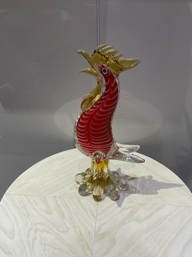 Glass rooster figurine murano - rooster,