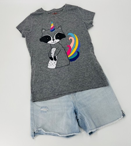 Girls unicorn racoon outfit - unicorn,