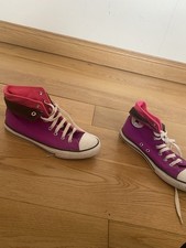 Purple/pink Double Tongue Converse Boots Size 4.5