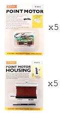 HORNBY 'OO' GAUGE R8014/R8015 LOT OF 5X POINT MOTORS & 5X POINT MOTOR HOUSINGS