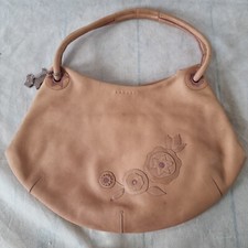 Large Radley Dusky Pink Soft Leather  Slouch Bag With Dog & Leaf Charm / Used