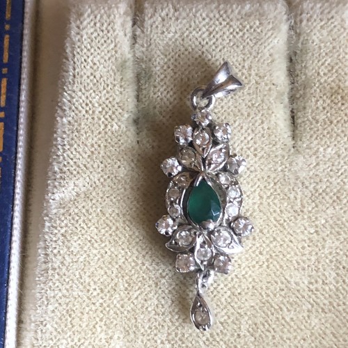 Antique silver emerald - antique, &